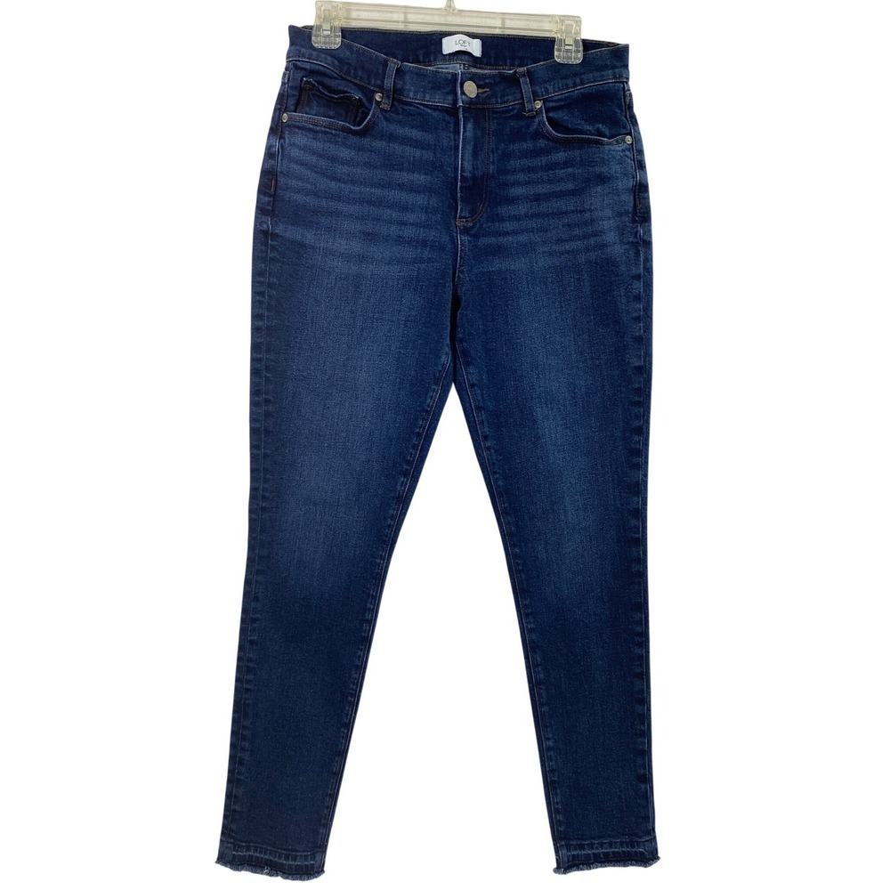 LOFT Outlet Jeans Womens 8 Skinny Dark Wash‎ Denim Raw Hem Casual Stretch